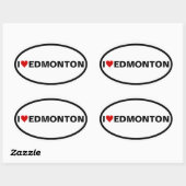 VIER I (hart) Edmonton Ovale Sticker (Vel)