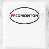 VIER I (hart) Edmonton Ovale Sticker (Tas)