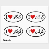 VIER I [Hart] Gorgan Ovale Sticker (Vel)