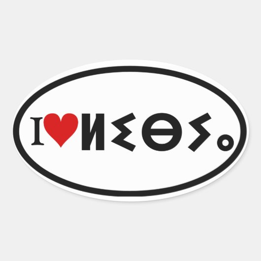 VIER I [hart] Libië Ovale Sticker (Voorkant)