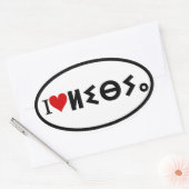 VIER I [hart] Libië Ovale Sticker (Envelop)