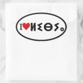 VIER I [hart] Libië Ovale Sticker (Tas)