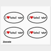 VIER I [Hart] Mongolië Ovale Sticker (Vel)