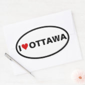 VIER I [Hart] Ottawa Ovale Sticker (Envelop)