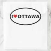 VIER I [Hart] Ottawa Ovale Sticker (Tas)