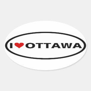 VIER I [Hart] Ottawa Ovale Sticker