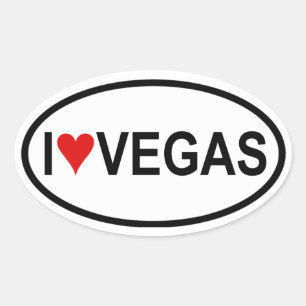 Vier "I [hart] Vegas Ovale Sticker