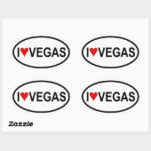 Vier "I [hart] Vegas Ovale Sticker (Vel)