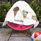 Vier ijsjes gepersonaliseerd strandlaken