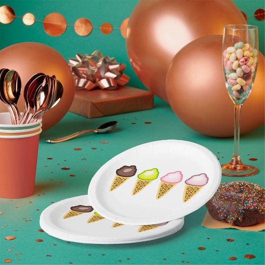 Vier ijsklokken papieren bordje