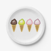 Vier ijsklokken papieren bordje (Voorkant)