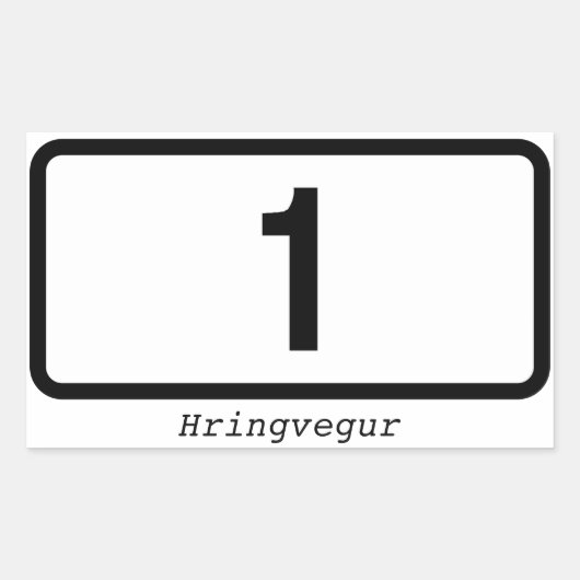VIER IJslandse ringweg (Hringvegur) Rechthoekige Sticker (Voorkant)