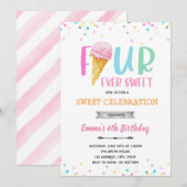 VIER IJsroomuitnodiging Kaart (Voorkant / Achterkant)