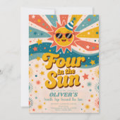 Vier in de zon Zonneschijn 4e verjaardag Kaart (Voorkant)