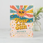 Vier in de zon Zonneschijn 4e verjaardag Kaart (Staand voorkant)