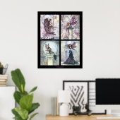 Vier in Een Herfst Gotische Sprookjes Poster (Thuiskantoor)