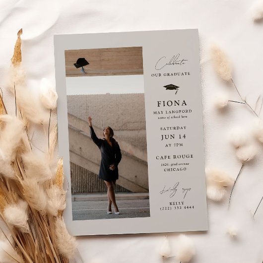 Vier in stijl Elegant afstudeerfeest Kaart