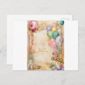 "Vier in stijl: exclusieve verjaardagsfeestjes" -  Uitnodiging Briefkaart (Voorkant / Achterkant)