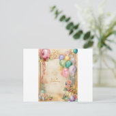 "Vier in stijl: exclusieve verjaardagsfeestjes" -  Uitnodiging Briefkaart (Staand voorkant)