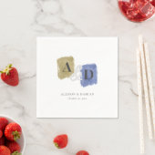 Vier in stijl! Gepersonaliseerde Monogram bruiloft Servet (Insitu)