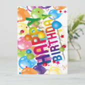 Vier in stijl: Happy Birthday Briefkaart (Staand voorkant)