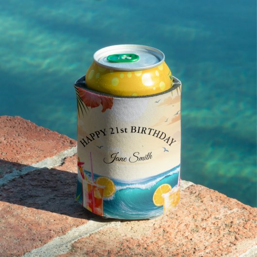 Vier in stijl met aangepaste 21e verjaardag blikjeskoeler (Insitu Zwembad)