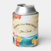 Vier in stijl met aangepaste 21e verjaardag blikjeskoeler (Blikje Voorkant)