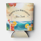 Vier in stijl met aangepaste 21e verjaardag blikjeskoeler (Voorkant)