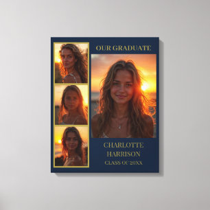 Vier in stijl met Afstuderen 4-Photo Collage Canvas Afdruk