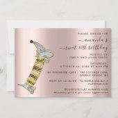 Vier in stijl met Roos Schattige Dog Sweet 16th Kaart (Voorkant)