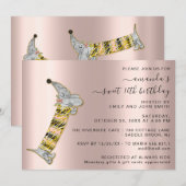 Vier in stijl met Roos Schattige Dog Sweet 16th Kaart (Voorkant / Achterkant)