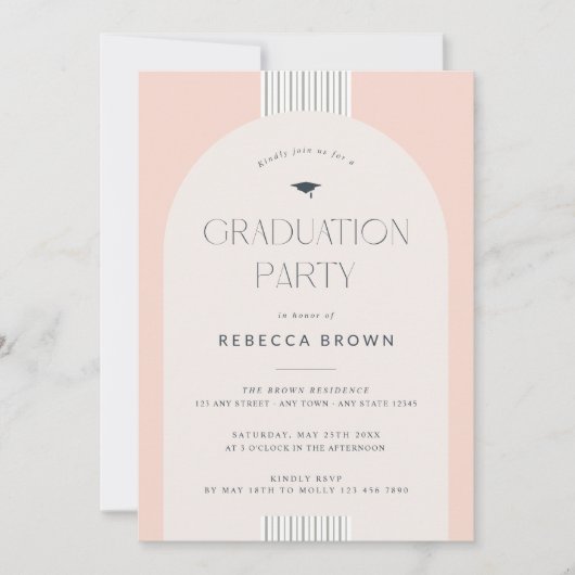 Vier in stijl: Modern Photo Afstuderen Kaart (Voorkant)