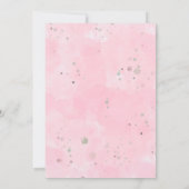 Vier in stijl! Roze Waterverf Schattige 9e Geboort Kaart (Achterkant)