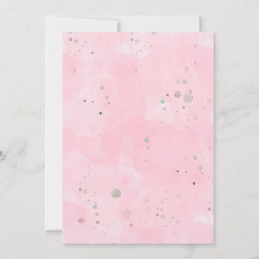 Vier in stijl! Roze Waterverf Schattige 9e Geboort Kaart (Achterkant)