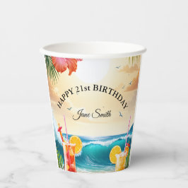 Vier in stijl voor uw speciale 21e verjaardag papieren bekers