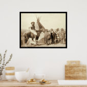 Vier Indische Lakota-vrouwen voor Tipi SD 1891 Poster (Keuken)