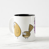 Vier inheemse Nieuw-Zeelandse vogels Drink Mokken (Voorkant links)