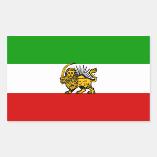VIER Iran Leeuw & Zon Vlag Rechthoekige Sticker