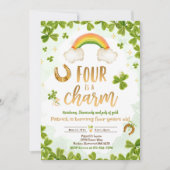 Vier is een Charm St Patrick's vierde verjaardag Kaart (Voorkant)