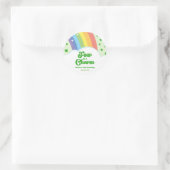 Vier is een charmant regenboog 4e verjaardagsfeest ronde sticker (Tas)