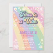 Vier is een vibe verjaardag uitnodiging (Voorkant)