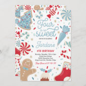 Vier is zo lief kerstkoekje verjaardagsfeestje kaart (Voorkant / Achterkant)