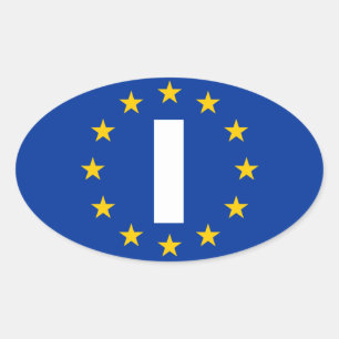 VIER Italië "I" Vlag Europese Unie Ovale Sticker