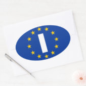 VIER Italië "I" Vlag Europese Unie Ovale Sticker (Envelop)