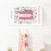 Vier jaar elfde roze verjaardag spandoek (Insitu)