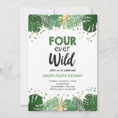 Vier jaar geleden Wild Tropical Safari Boy Kaart (Voorkant)