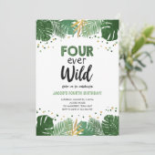 Vier jaar geleden Wild Tropical Safari Boy Kaart (Staand voorkant)