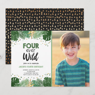 Vier jaar geleden Wilde Tropische Safari Boy Gold Kaart