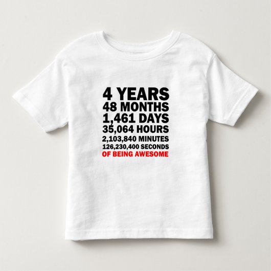 Vier jaar Geweldige Kinder Shirts (Voorkant)