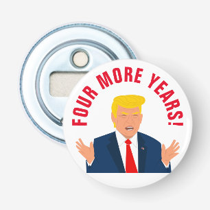 Vier jaar langer grappige Donald Trump cartoon bie Button Flesopener